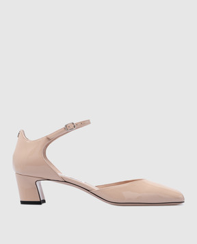 Jimmy Choo Бежевые кожаные лакированные туфли Pixie PIXIEBH45PZB