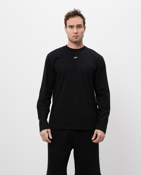 Off-White Черный лонгслив с принтом логотипа Arrow OMAB086S25JER003
