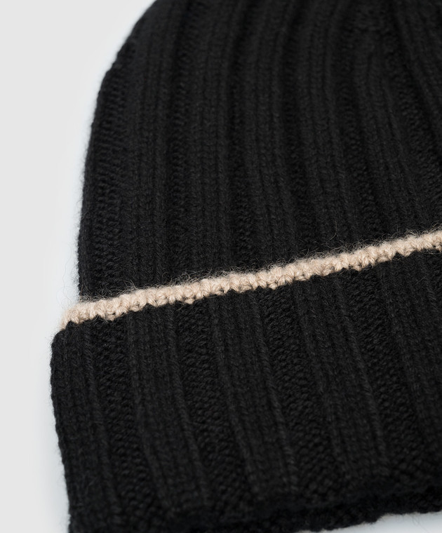 Brunello Cucinelli Черная шапка из кашемира M2240900 изображение 4
