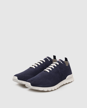 Kiton Сині кросівки з логотипом USSA081N00819
