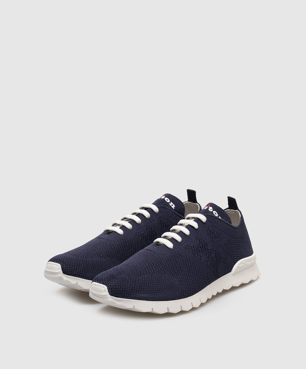 Kiton Синие кроссовки с логотипом USSA081N00819 изображение 2