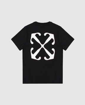 Off-White Дитяча чорна футболка з принтом Off OBAA002C99JER004