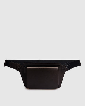 Cashmere&Whiskey Коричневая кожаная поясная сумка с логотипом BUMBAG