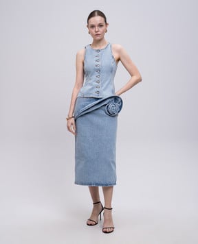 Magda Butrym Голубая джинсовая юбка с аппликацией DENIM03SKIRT144525