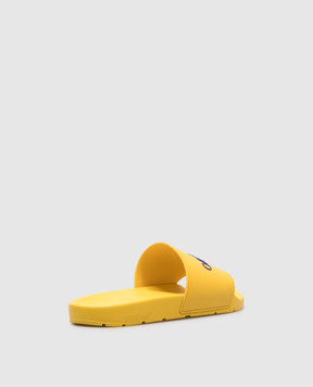 Off-White Желтые слайдеры с логотипом OMIU002S25MAT001