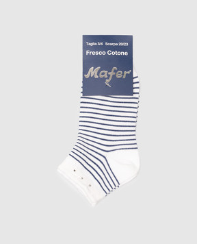 RiminiVeste Дитячі білі шкарпетки Mafer в смужку з кристалами BFC5600