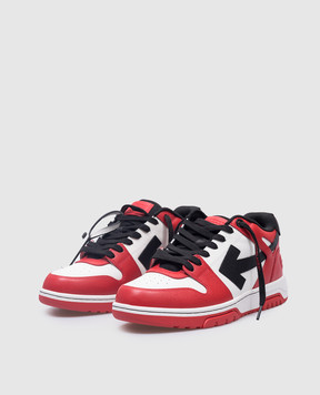 Off-White Красные кожаные кроссовки Оut Оf Оffice OMIA189F24LEA00D