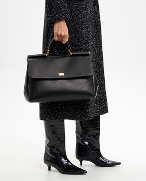 Dolce&Gabbana Чорна шкіряна сумка My Sicily BB7814B7321