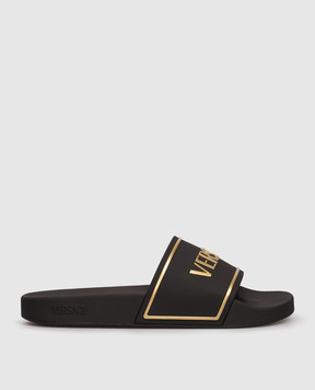 Versace Черные слайдеры с логотипом 10184961A17013