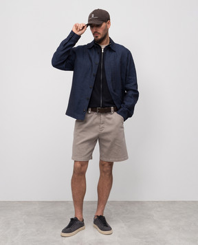 Brunello Cucinelli Синій кардиган з вовни та кашеміру M2400106