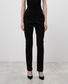 Max Mara Sportmax Чорні штани PAGGIO з декоративними рядками PAGGIO
