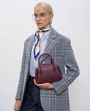 YUZEFI Бордова шкіряна сумка OYSTER OYSTERMINIDUFFLE