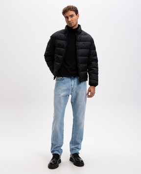 Versace Черная пуховая куртка Barocco с вышивкой логотипа 10135371A09785
