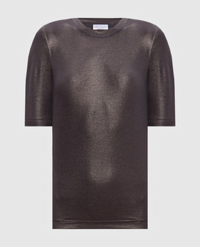Brunello Cucinelli Коричневий топ з ланцюжком моніль MG922EF210