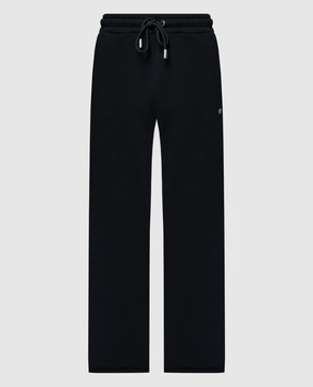 Off-White Черные спортивные брюки с вышивкой Off OMCH054S24FLE001