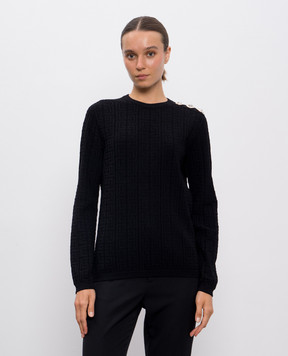 Balmain Чорний джемпер у візерунок монограми FF1KD090KI63