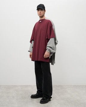 Vetements Серый свитшот тройной конструкции с логотипом UA66CW630G