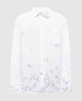 Vetements Біла сорочка з принтом UH76SH150Wm