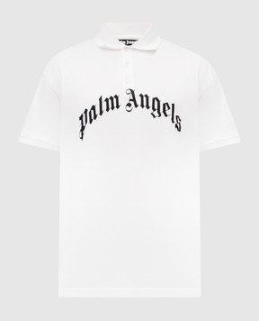 Palm Angels Біле поло з вишивкою логотипа PMGB012S25FAB003