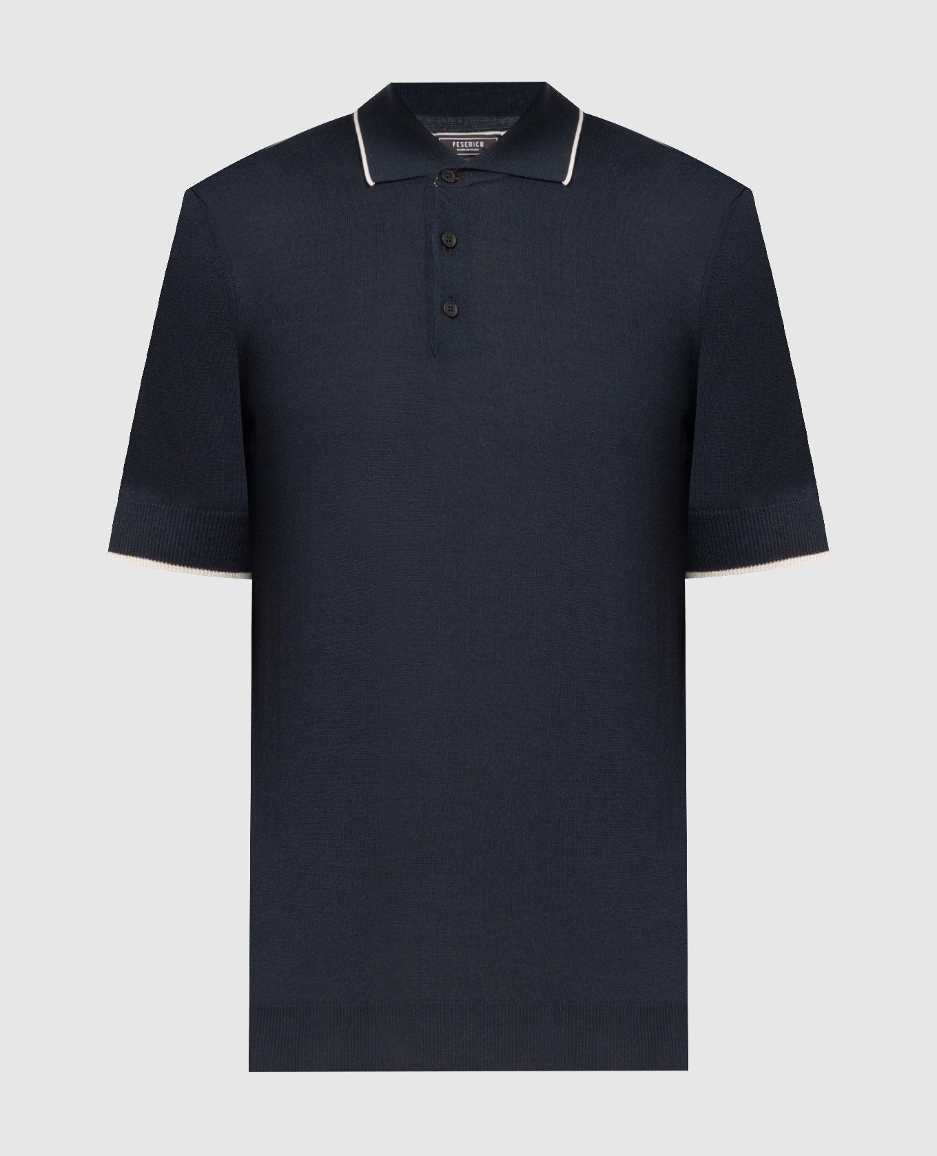 Blue polo shirt with contrasting trim