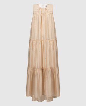 Peserico Бежевое платье с кристаллами E0235506640