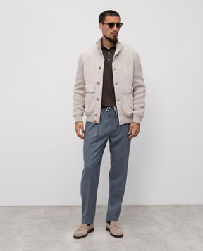 Brunello Cucinelli Блакитні штани з вовни M038PE1710