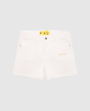 Off-White Дитячі білі джинсові шорти з логотипом OGYC004S25DEN001