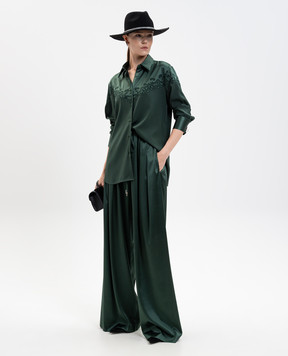 Ermanno Scervino Зелена блуза із шовку з вишивкою D472K315HKC