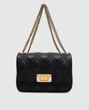 Valentino Черная кожаная сумка-мессенджер QUILTIE 67 6W2B0R07XCA