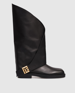 Balmain Чорні шкіряні чоботи Twist FN1TA148LVIT