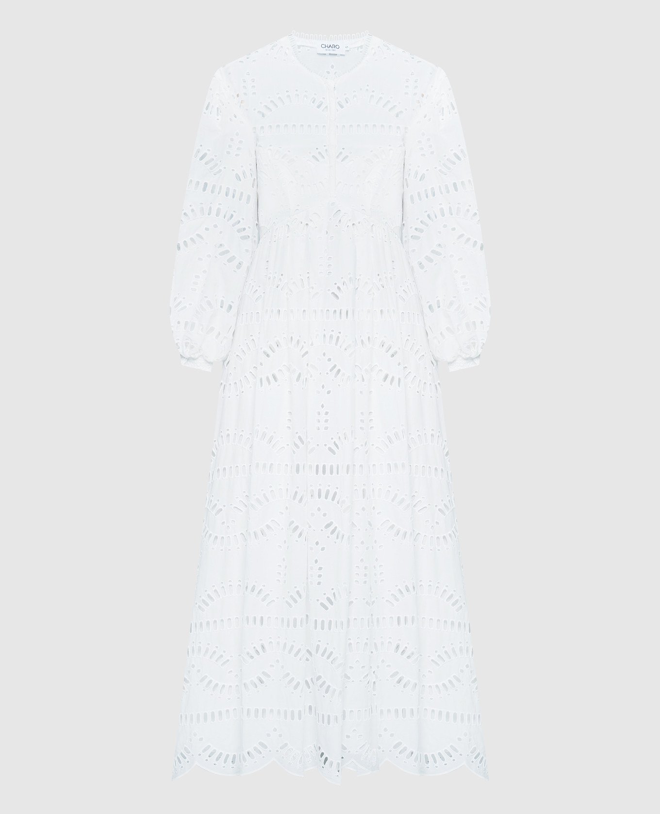 Белое платье Kaika с вышивкой бродери