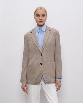 Brunello Cucinelli Бежевий жакет з люрексом M0AZT7511P