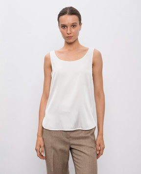 Max Mara Белый топ PAN из шелка PAN