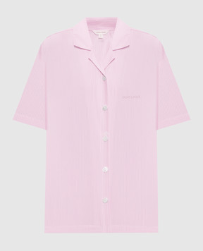 Dore & Rose Розовая пижамная рубашка в полоску с логотипом SHORSLEEVESTRIPEDPJTOP