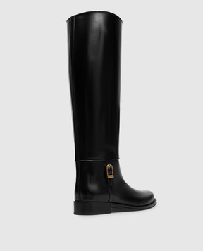 Saint Laurent Чорні шкіряні чоботи-рідінги JULIA 840698AAEHR