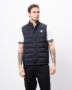 Moncler Синій пуховий жилет Barthe K10911A00022597YD