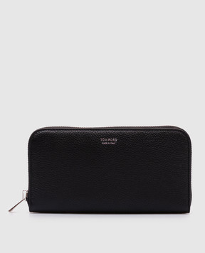 Tom Ford Черный кожаный кошелек с принтом логотипа Y0241LCL158S