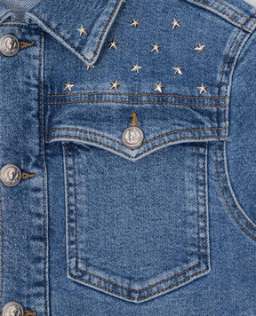 Balmain Дитяча синя джинсова куртка з логотипом BV2P17Z23631214