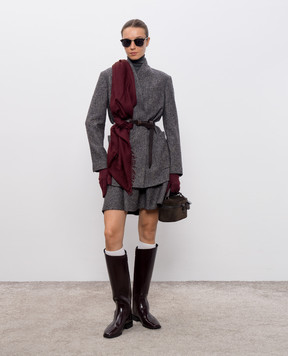 Brunello Cucinelli Сірий жакет з вовною у візерунок MG5297052