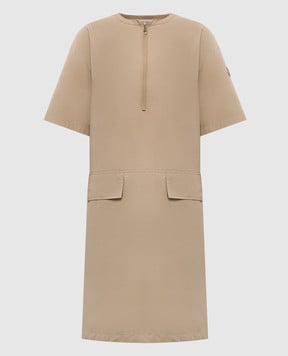Moncler Бежева сукня з нашивкою емблеми логотипа K10932G0001959866