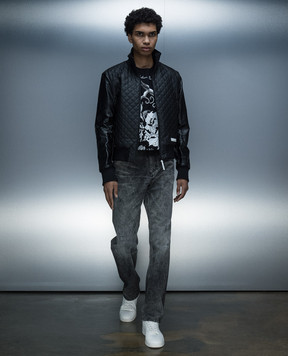 Balmain Черная стеганная куртка CH6TF585ME56