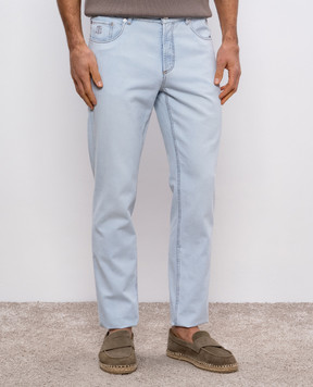 Brunello Cucinelli Голубые джинсы с логотип патч ME645D3210