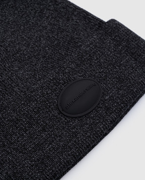 Alexander Wang Сіра шапка з вовни з нашивкою логотипа 1KC4249052