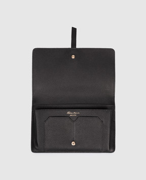 Santoni Чорний шкіряний чохол для документів DFPPA2549FOHDBC