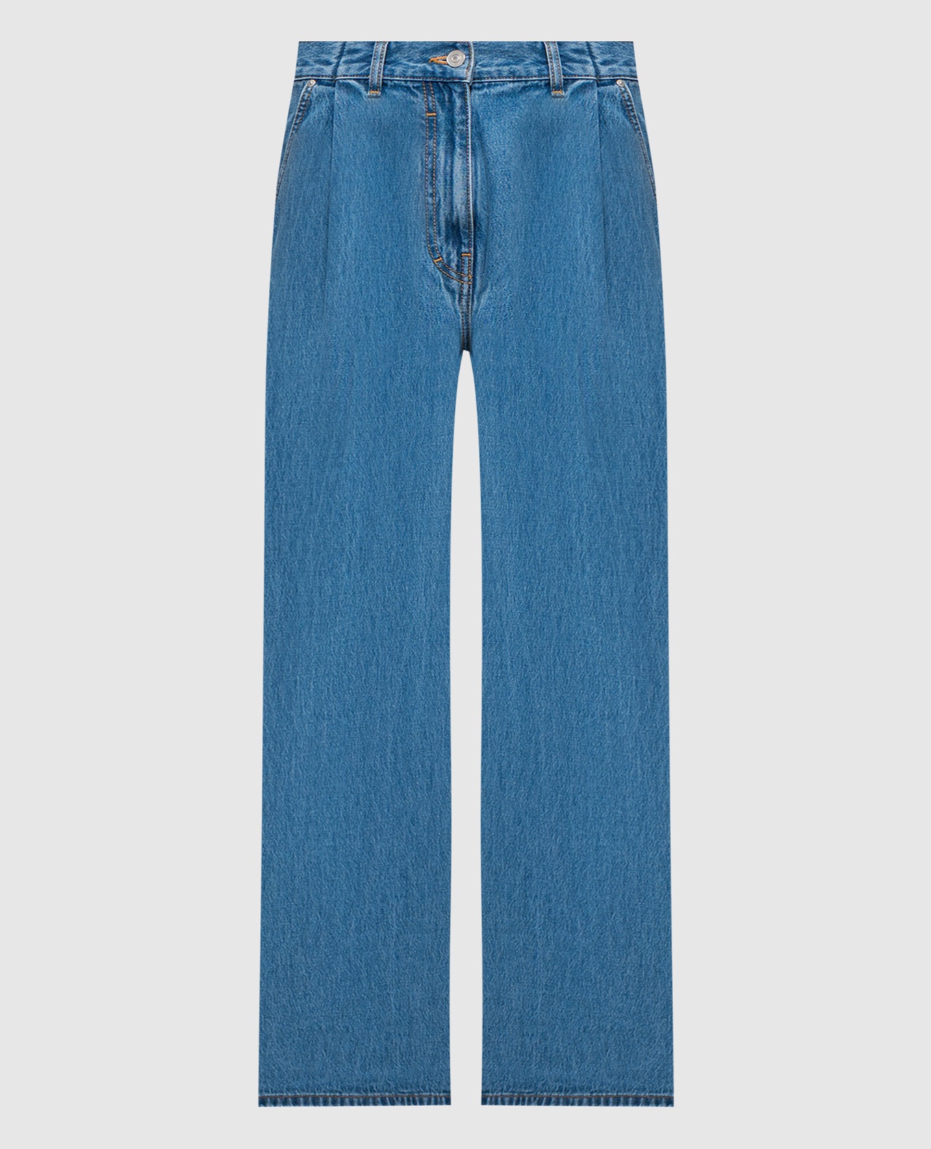 

Синие джинсы с логотипом 4G, Синий, Широкие джинсы