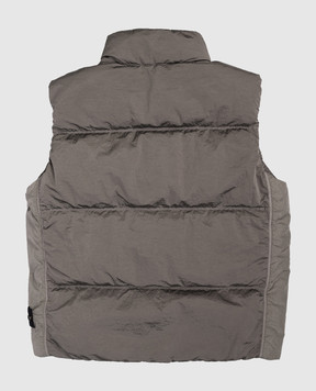 Stone Island Дитячий пуховий жилет кольору хакі з логотипом K2S16G100001S00191012