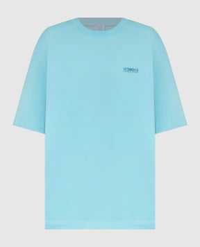 Vetements Голубая футболка с вышивкой логотипа UE64TR500MIw