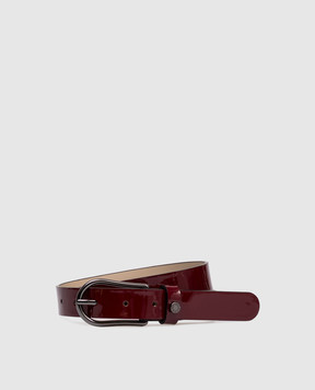 Gianni Chiarini Бордовий шкіряний лакований ремінь CN9903702VRPIU