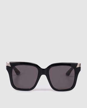 Alexander McQueen Черные очки с контрастными заклепками с логотипом 781191J0749