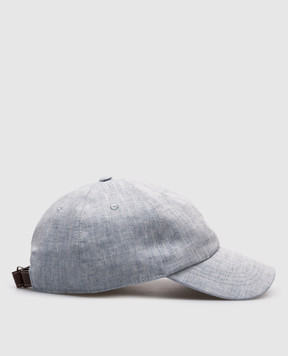 Brunello Cucinelli Детская голубая кепка из льна BB430W322C